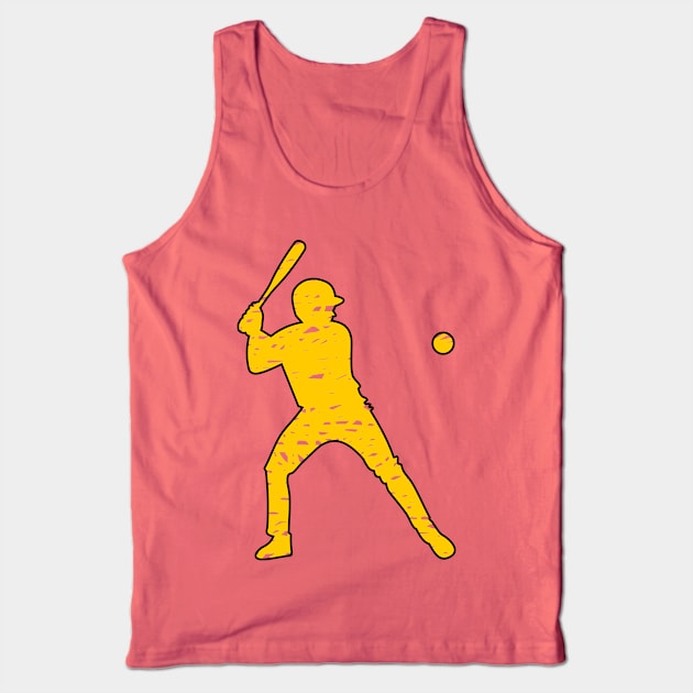 doodle baseball player silhouette Tank Top by bloomroge